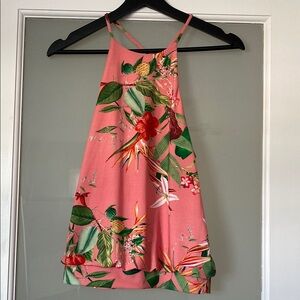 Express Pink Floral Tank Top